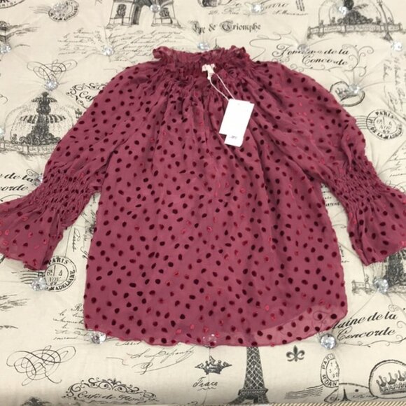 🎁 Rebecca Taylor Velvet Dot Blouse - Picture 5 of 8
